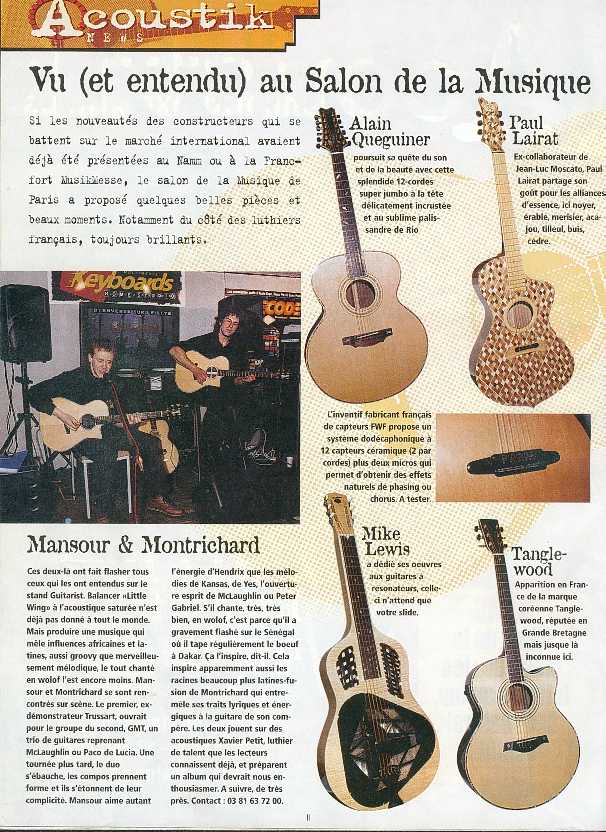 Artice paru dans Guitarist Magazine en juin 2000